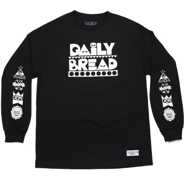 Daily Bread Symbols Long Sleeve Black