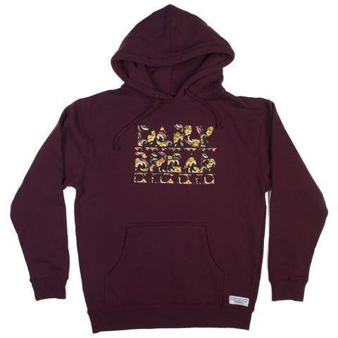 Daily Bread Burgundy Floral Logo Hood