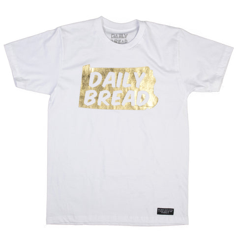 Daily Bread State Logo Tee White/Gold